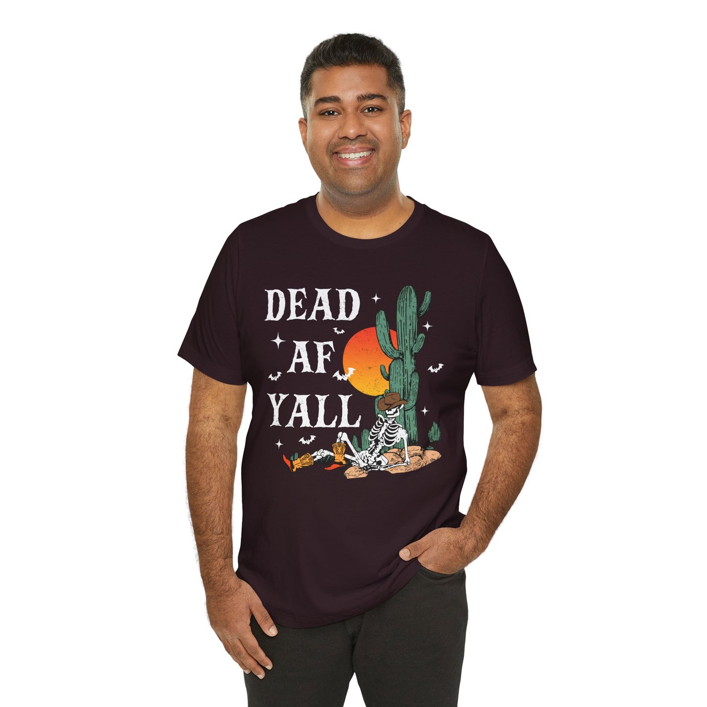 Dead AF Y’all Shirt – Western Skeleton Cowboy Spooky Halloween Tee