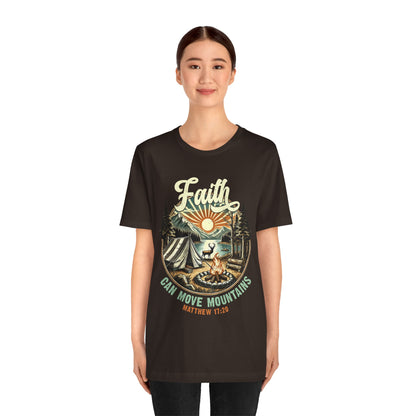 Faith Can Move Mountains Shirt – Matthew 17:20 Retro Christian Jesus Tee