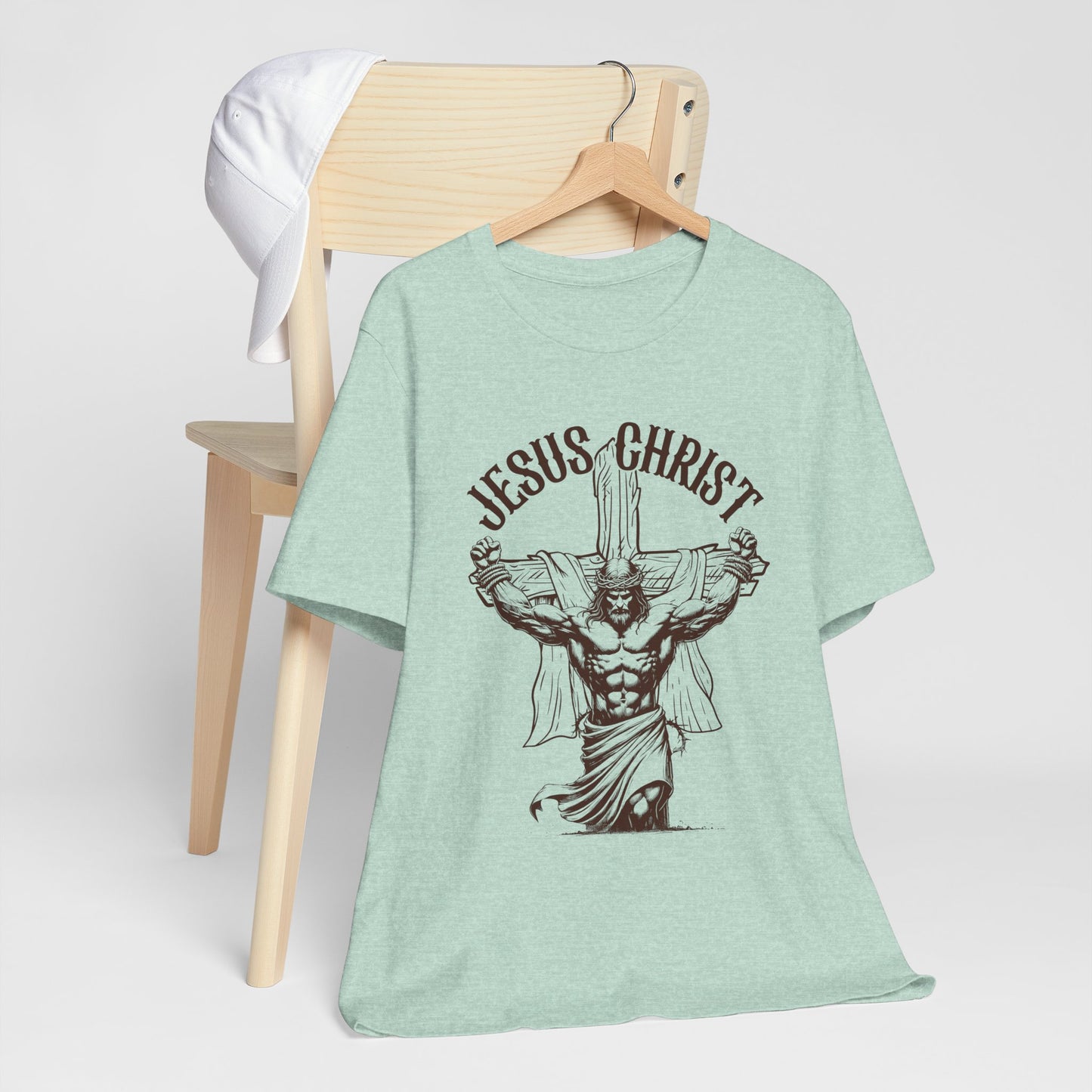 Jesus Christ Cross Faith Funny  Christian Workout Gym Retro T-Shirt