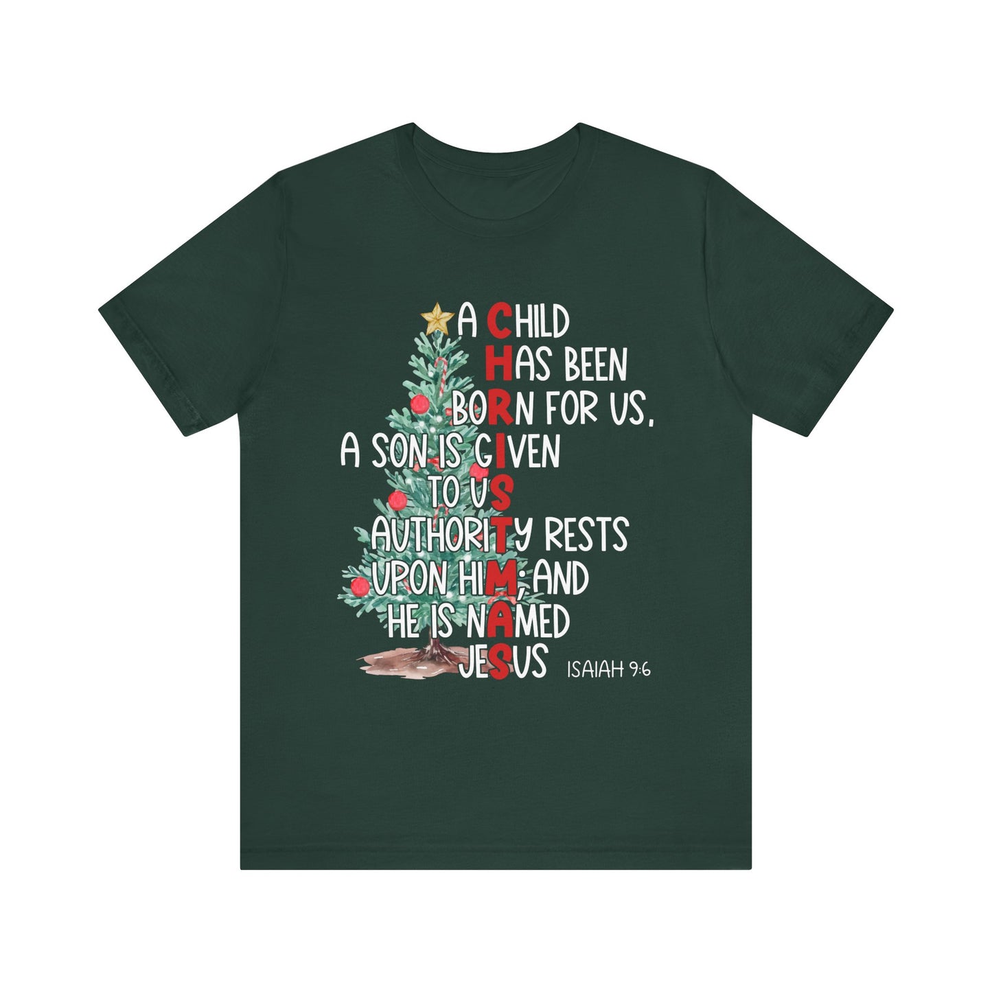 Christmas Jesus Mighty God Shirt – Isaiah 9:6 Christian Bible Verse Holiday Tee