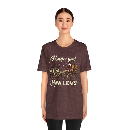 Happy Yeehaw Holidays Shirt – Funny Western Howdy Santa Christmas Tee