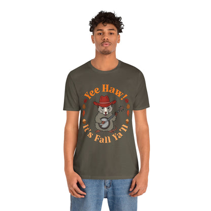 Yee Haw It’s Fall Y’all Shirt – Funny Possum Country Western Rodeo Tee