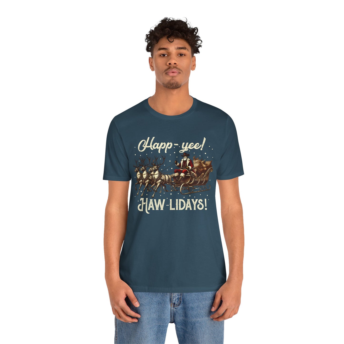Happy Yeehaw Holidays Shirt – Funny Western Howdy Santa Christmas Tee