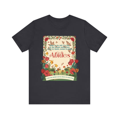 Abide in Me Shirt – Christian John 15:4 Bible Verse Floral Faith Graphic Tee