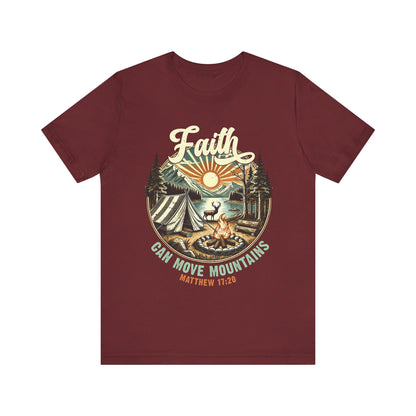 Faith Can Move Mountains Shirt – Matthew 17:20 Retro Christian Jesus Tee