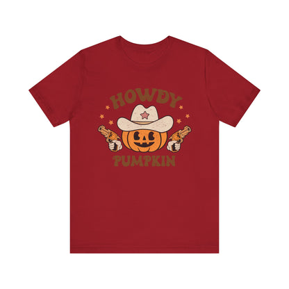 Howdy Pumpkin T-Shirt, Retro Western Cowboy Cowgirl Halloween Tee