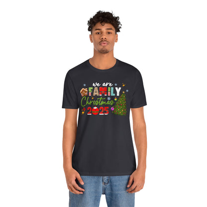 We Are Family Christmas Shirt – Matching Holiday Tee with Christmas Tree Lights