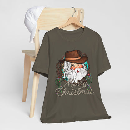 Merry Christmas Howdy Santa Shirt – Retro Western Cowboy Funny Holiday Pajama Tee