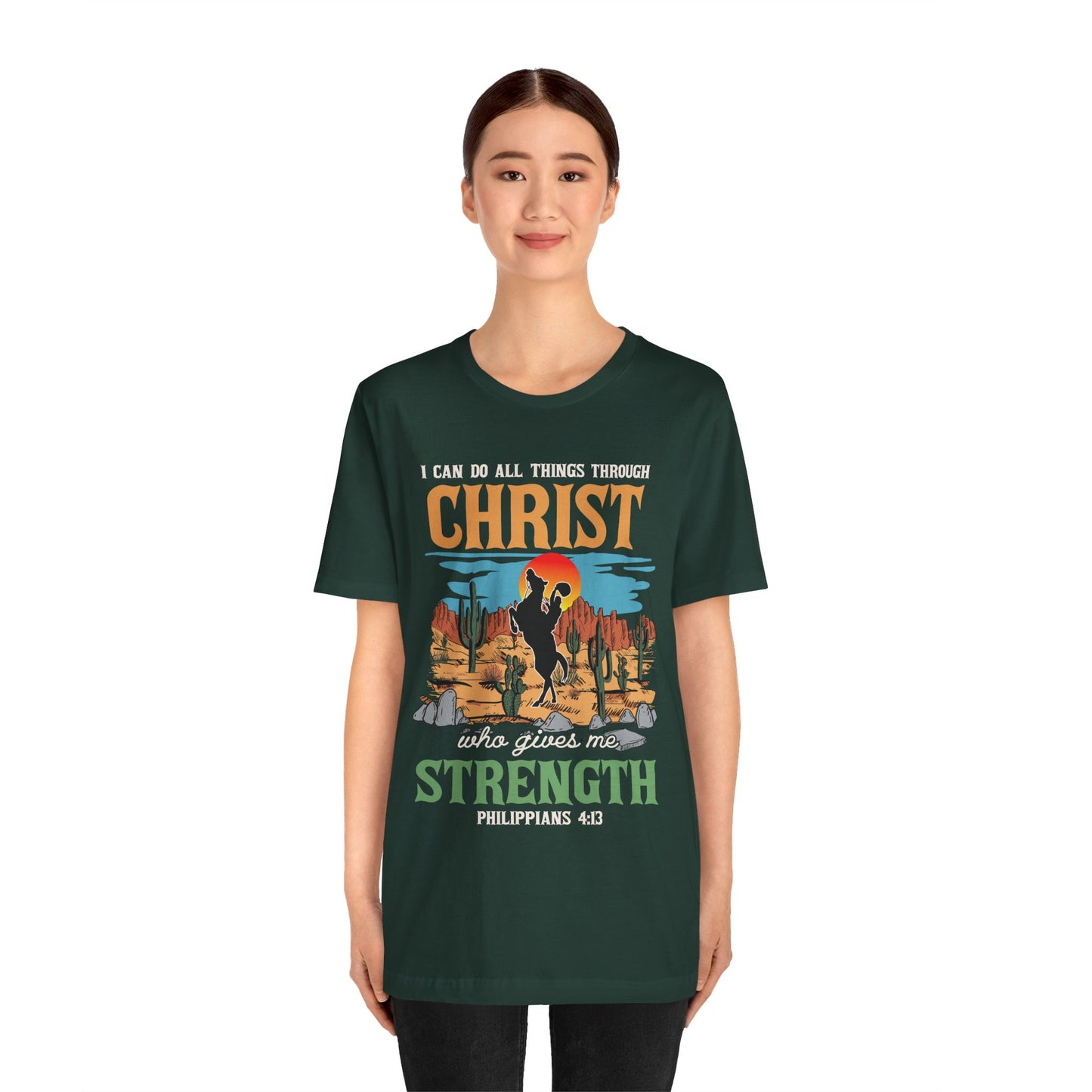 I Can Do All Things Through Christ Shirt – Western Rodeo Christian Tee