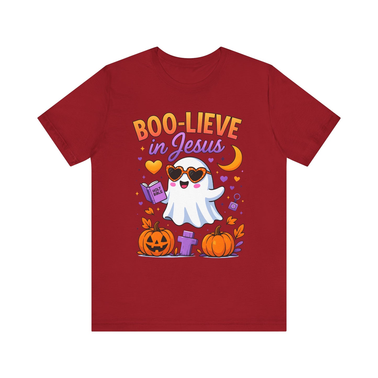 Boo-lieve in Jesus Shirt – Pastel Ghost Funny Christian Halloween Faith Tee