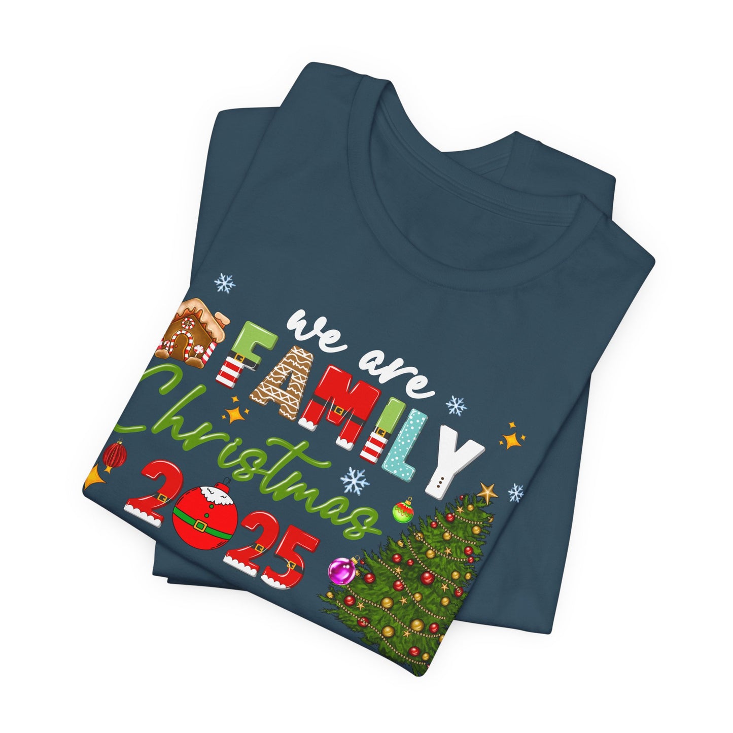 We Are Family Christmas Shirt – Matching Holiday Tee with Christmas Tree Lights