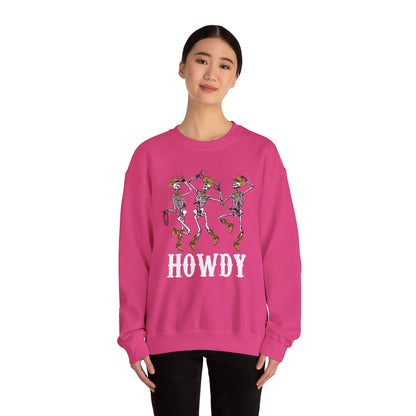 Howdy Cowboy Skeleton Sweatshirt – Western Dancing Boots Horse Pullover