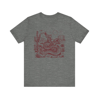 Cowboy Mouse Riding Rattlesnake Shirt – Funny Wild West Rodeo Tee