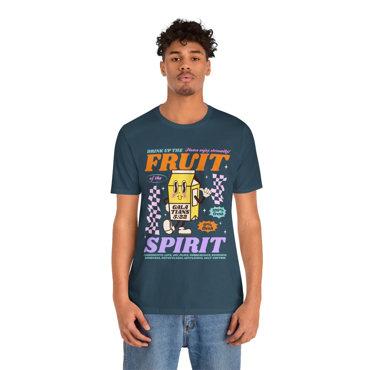 Christian Fruit Shirt – Drink Up Milk Bottle Faith Graphic Tee