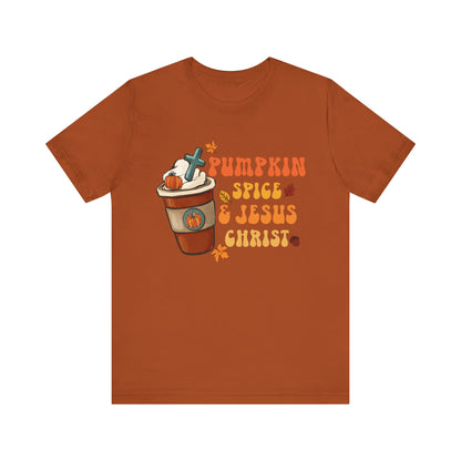 Pumpkin Spice Latte & Jesus Christ Shirt – Groovy Christian Fall Thanksgiving Tee