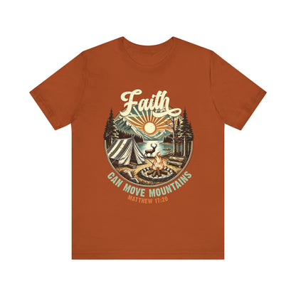 Faith Can Move Mountains Shirt – Matthew 17:20 Retro Christian Jesus Tee