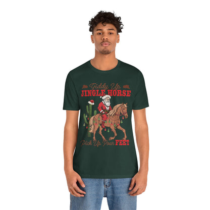 Giddy Up Jingle Horse Shirt – Retro Howdy Christmas Western Cowboy Holiday Tee