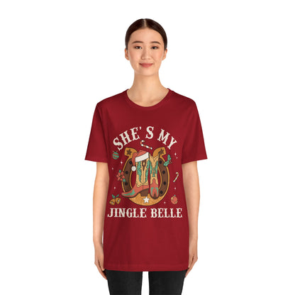 She’s My Jingle Bell Shirt – Cute Western Cowboy Cowgirl Matching Christmas Tee
