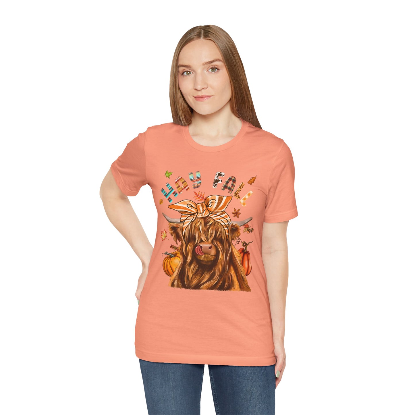 Hay Fall Highland Cow Shirt – Thankful Heifer Cute Farm Girl Thanksgiving Tee