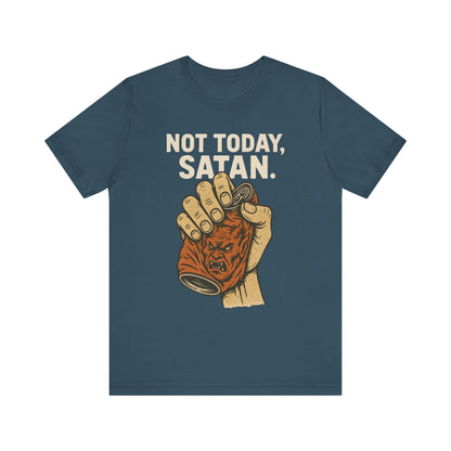 Not Today Satan Shirt – Funny Christian Faith Halloween Anti-Devil Tee