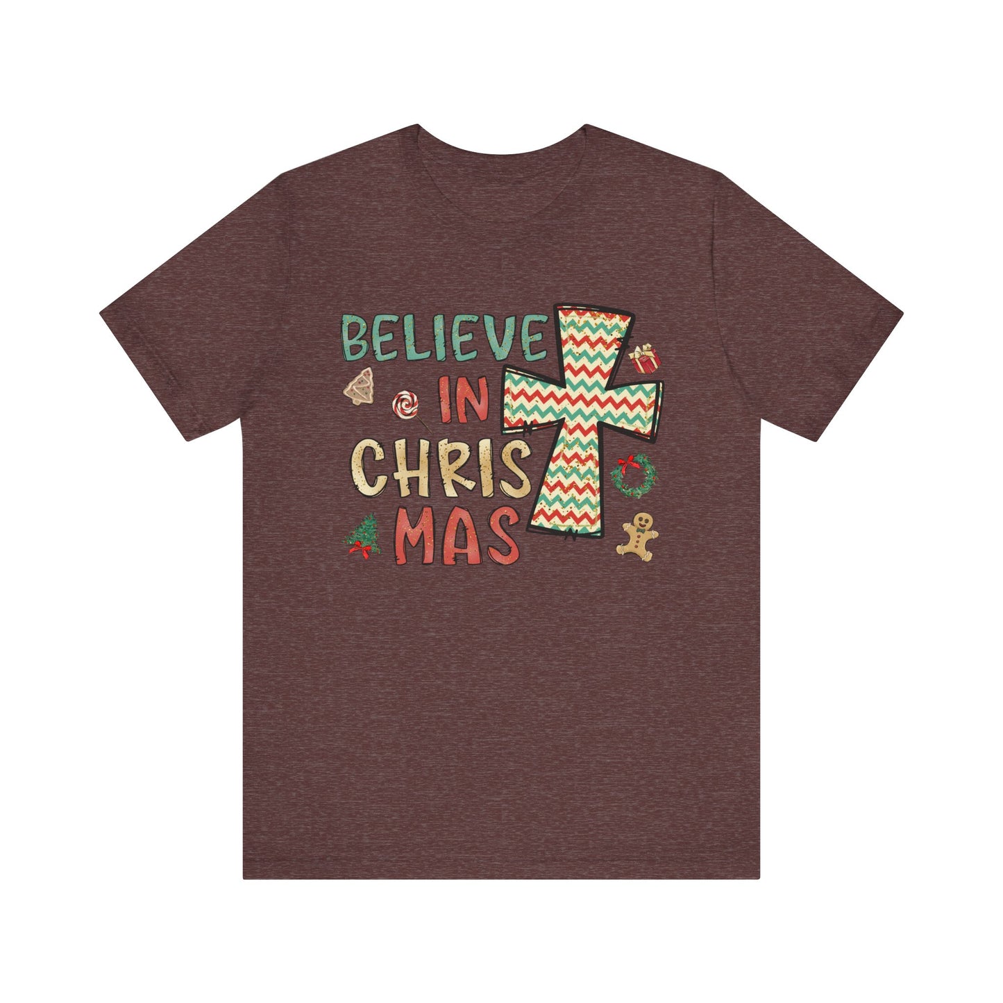 Believe in Christ-Mas Shirt – Retro Christian Jesus Vintage Holiday Faith Tee