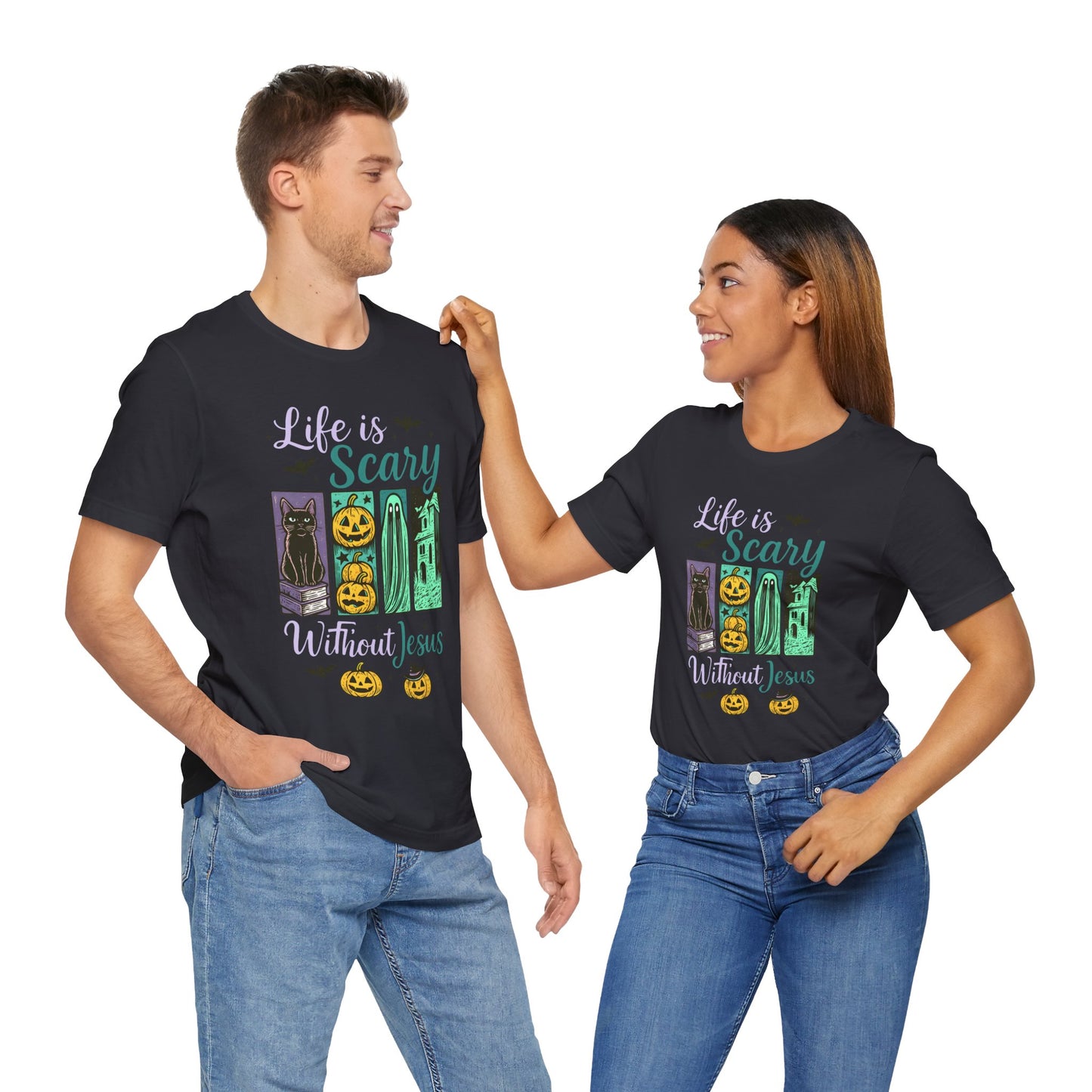 Life Is Scary Without Jesus Shirt – Christian Retro Halloween Faith Tee