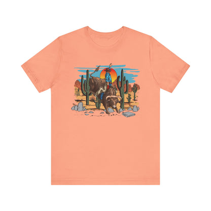 Cowboy Bull Rider Howdy Shirt – Western Country Rodeo Texas Retro Tee