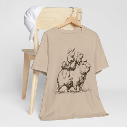 Vintage Rat Riding Capybara Shirt – Funny Western Cowboy Rodeo Tee