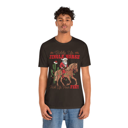 Giddy Up Jingle Horse Shirt – Retro Howdy Christmas Western Cowboy Holiday Tee