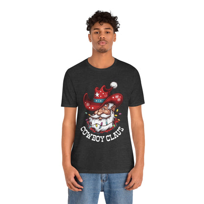 Cowboy Claus Shirt – Western Santa Hat Funny Cowboy Christmas Holiday Tee