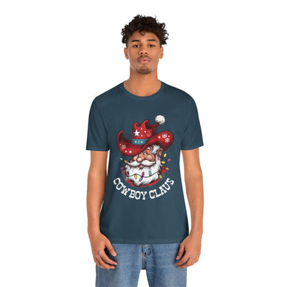 Cowboy Claus Shirt – Western Santa Hat Funny Cowboy Christmas Holiday Tee