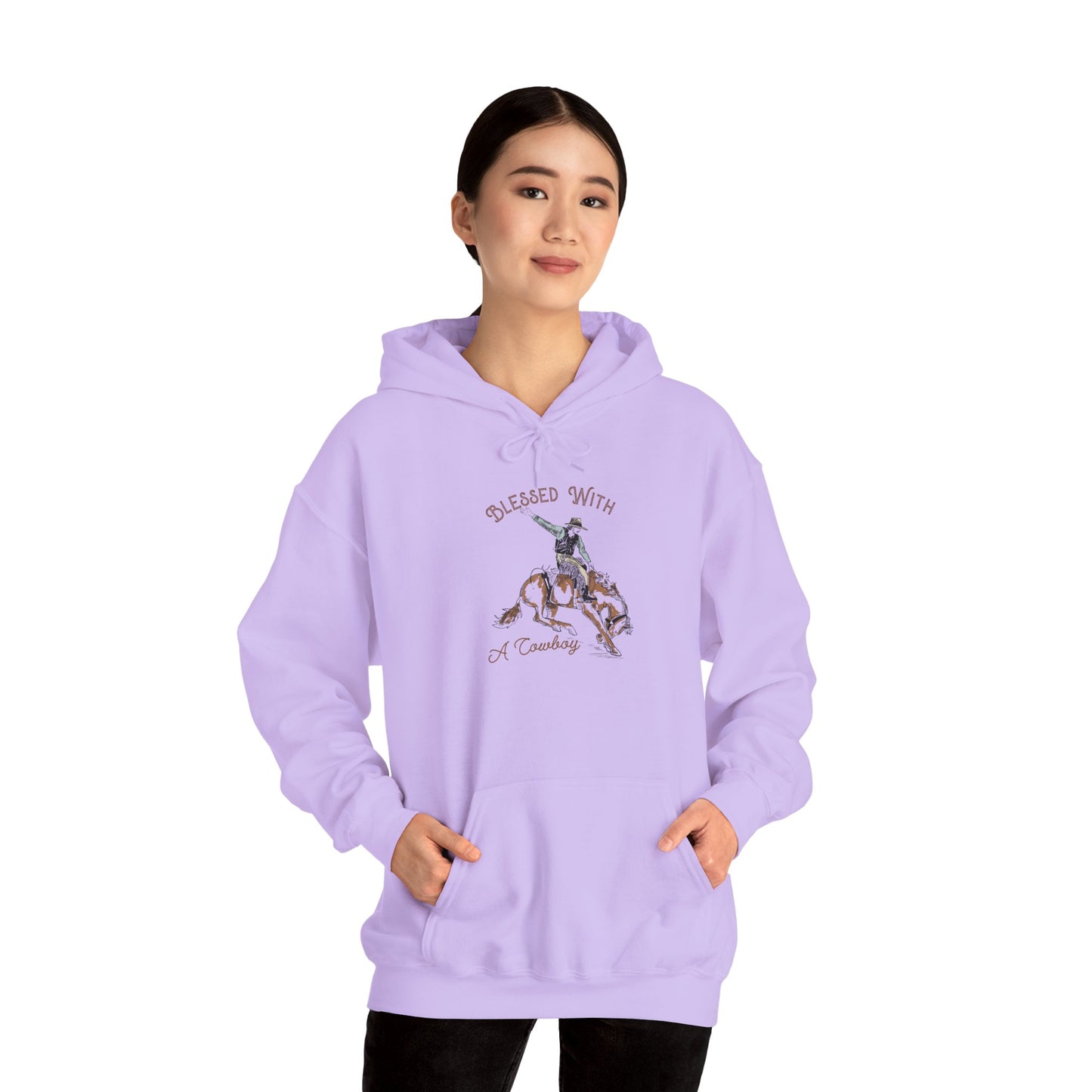 Blessed with a Cowboy Hoodie – Retro Christian Western Rodeo Country Pullover