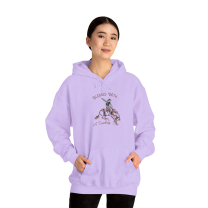 Blessed with a Cowboy Hoodie – Retro Christian Western Rodeo Country Pullover