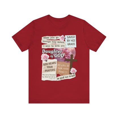 Daughter of God Shirt – Christian Floral Bible Verse Encouraging Faith Tee for Women