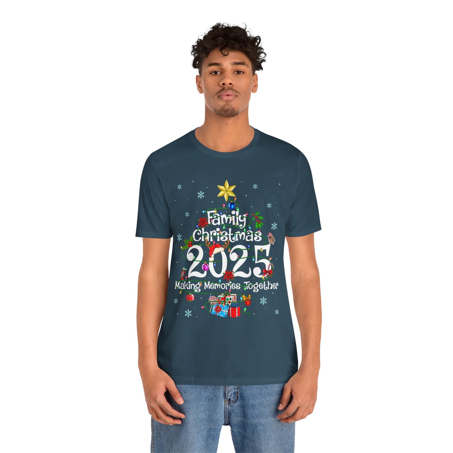 Family Christmas 2025 Tree Shirt – Festive Holiday Lights Matching Pajama Tee