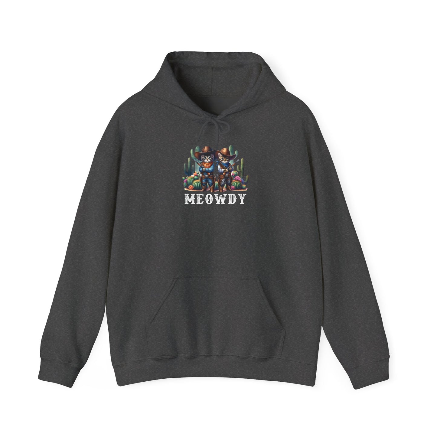 Meowdy Partner Cat Hoodie – Western Cowboy Cactus Desert Kitties Pullover