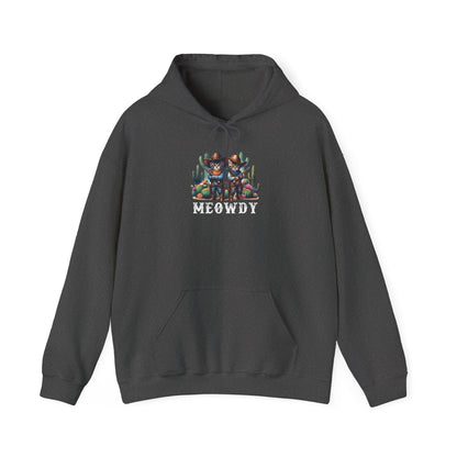 Meowdy Partner Cat Hoodie – Western Cowboy Cactus Desert Kitties Pullover