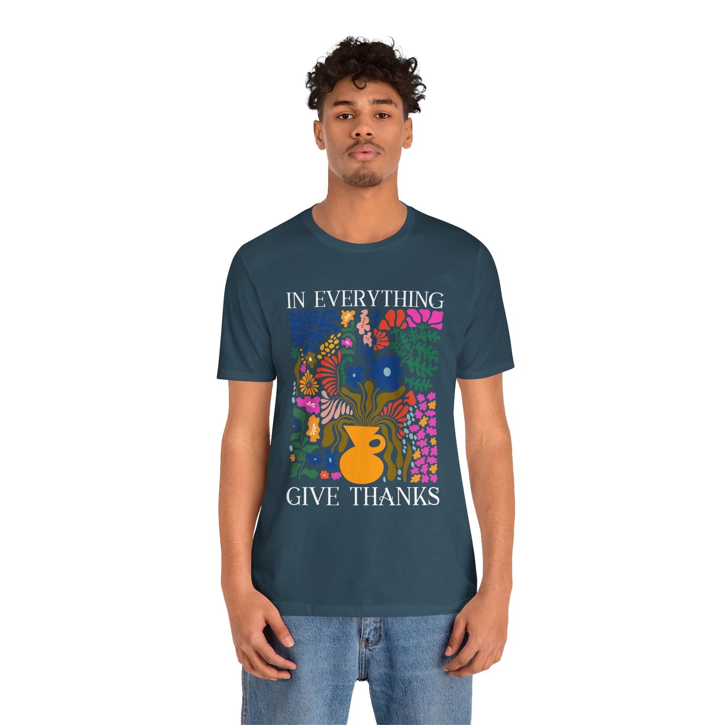 In Everything Give Thanks Shirt – Christian Boho Floral 1 Thessalonians 5:18 Tee