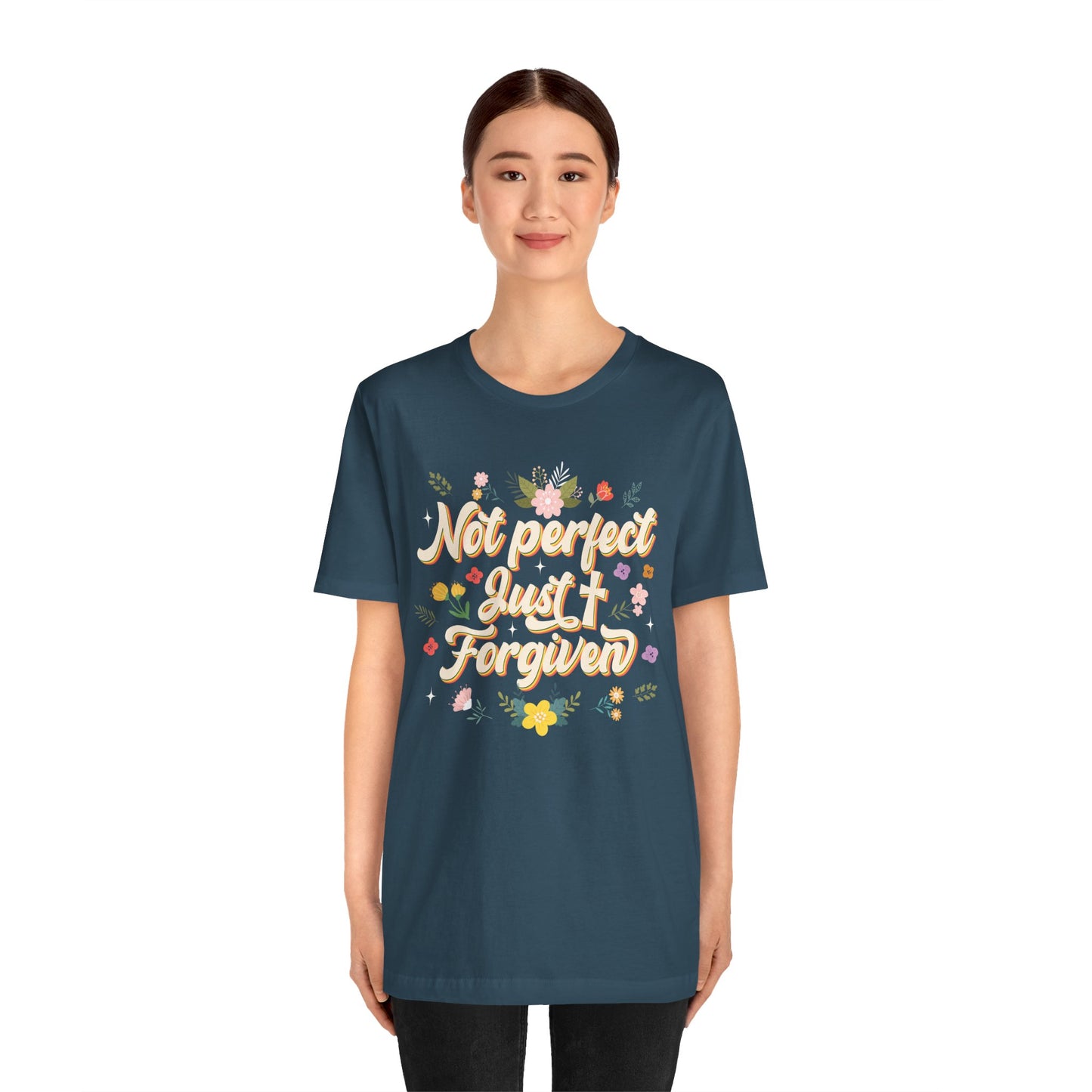 Not Perfect Just Forgiven Shirt – Christian Cross Inspirational Faith Tee