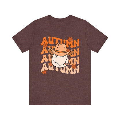 Retro Groovy Fall Shirt – Vintage 70s Smile Face Pumpkin Halloween Tee