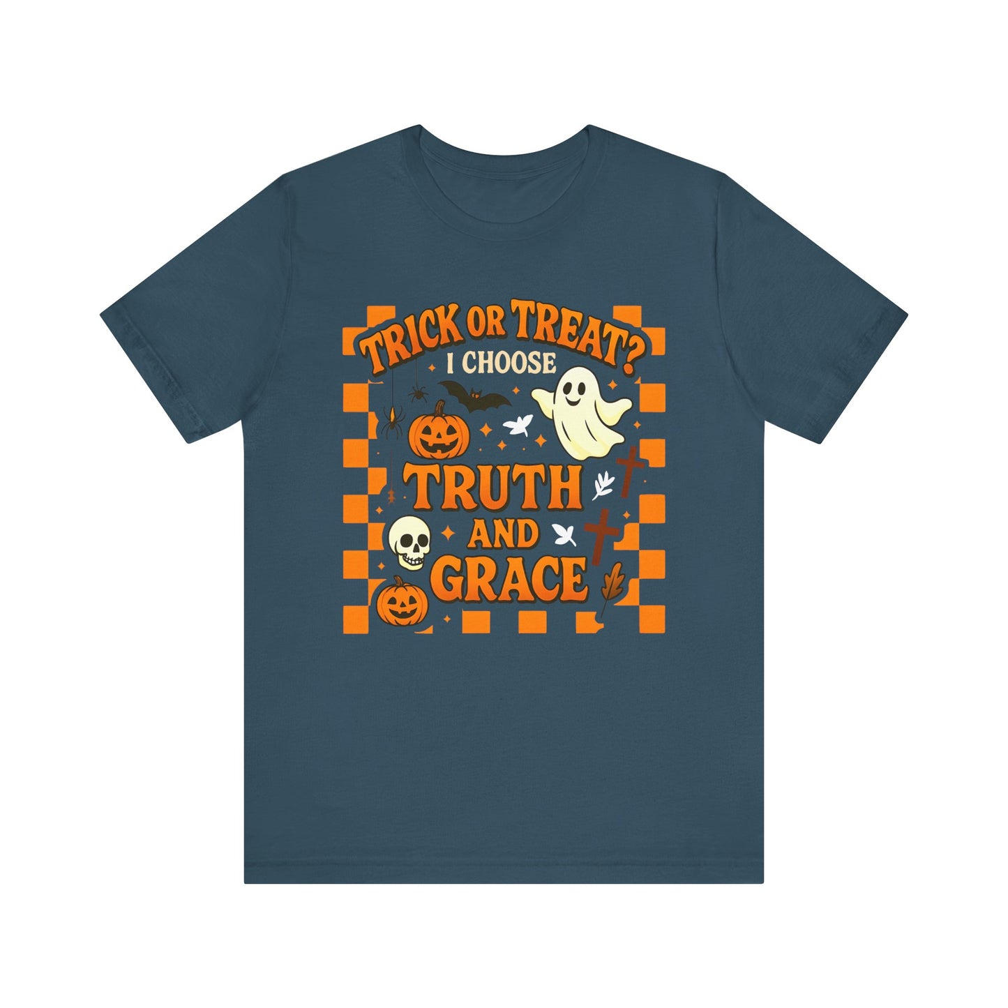 Trick or Treat I Choose Truth and Grace Shirt – Christian Halloween Faith Tee