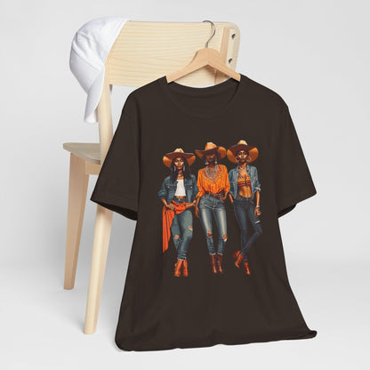 Black Cowgirl Shirt – Western Rodeo Tee with Melanin Pride & Texas Cowgirl Graphic