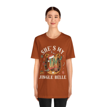She’s My Jingle Bell Shirt – Cute Western Cowboy Cowgirl Matching Christmas Tee