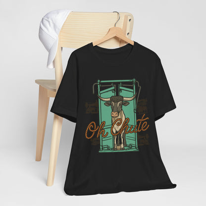 Oh Chute Teal Bull Shirt – Funny Rodeo Western Bucking Cowboy Tee