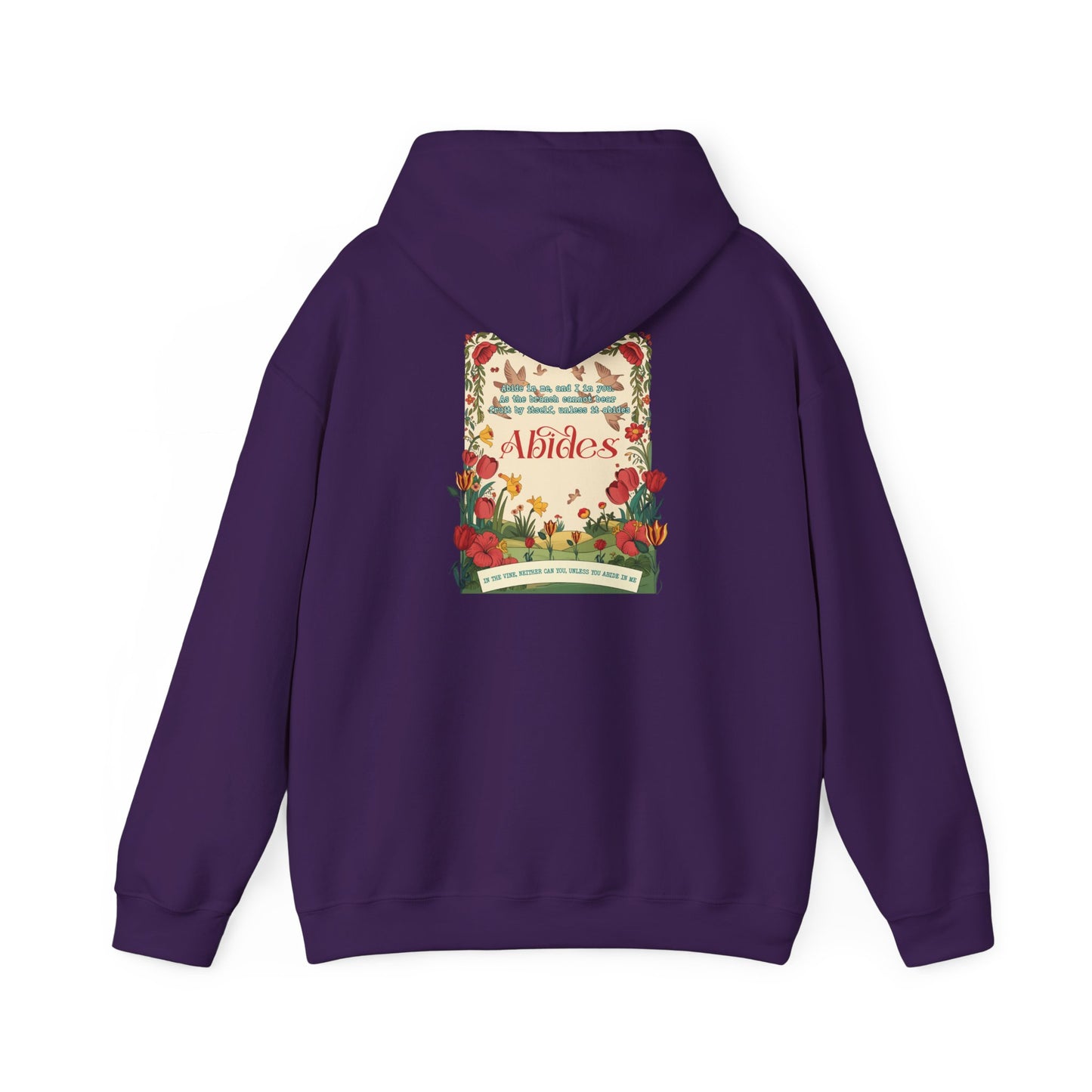 Abide in Me Hoodie – Faithful Blooms Bible Scripture Christian Pullover