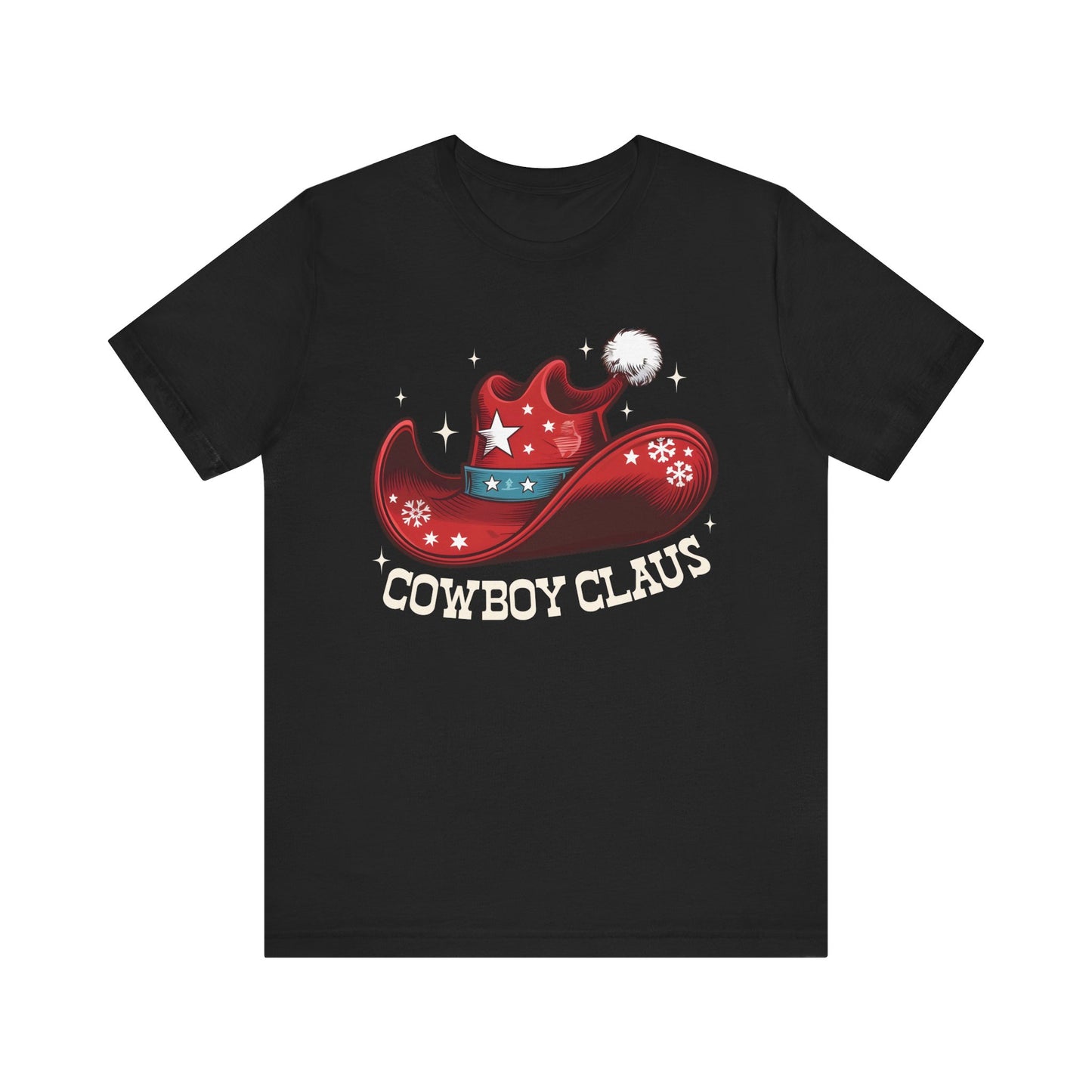 Cowboy Claus Christmas Shirt – Western Santa Hat Funny Cowboy Holiday Tee