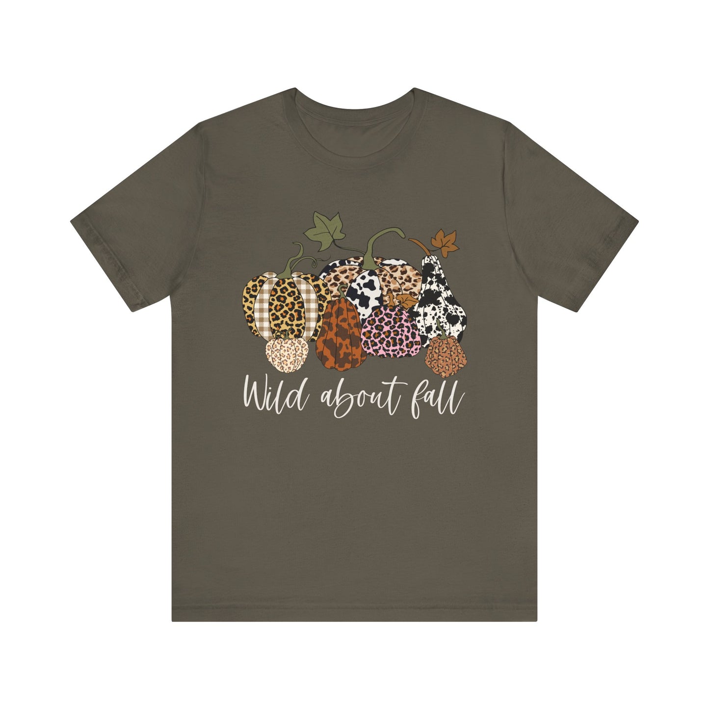 Wild About Fall Shirt – Pumpkin Leopard Plaid Autumn Thanksgiving Tee