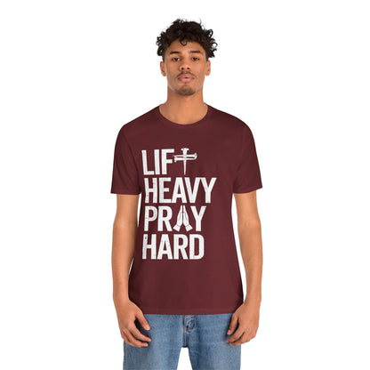 Lift Heavy Pray Hard Cross Nails Trendy Christ Gym Vintage T-Shirt