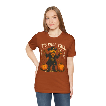 It’s Fall Y’all Shirt – Funny Pumpkin Cowboy Western Halloween Rodeo Tee