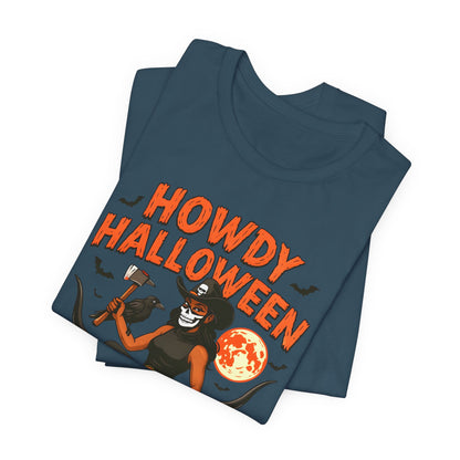 Howdy Halloween Shirt – Skeleton Cowgirl Western Fall Rodeo Tee
